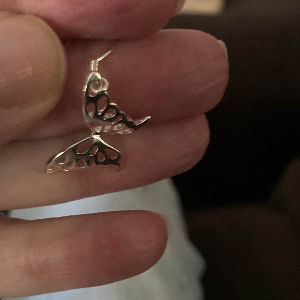 Chic Silver Winged Earrings